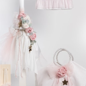 Complete set FAIRY doop meisje shabby chic doopset Kaars Zak Handdoekenset Olieset Orthodoxe kerkceremonie Cadeau van peettante