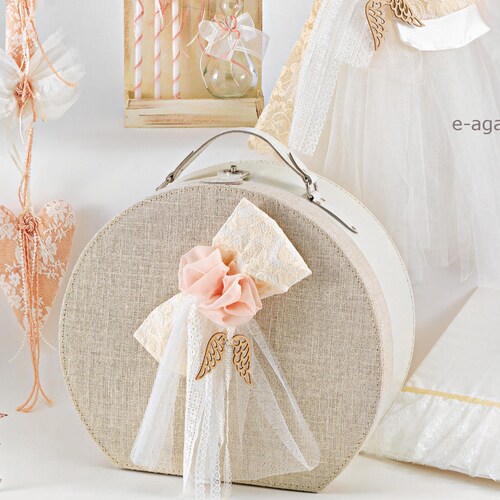 Floral Greek Baptism Set Baby Girl Christening Candle Ladopana Etsy