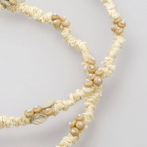 Ivory Stefana wedding crowns Greek stefana orthodox wedding crowns stephana handmade crowns Fall wedding couple Bridal crown hair accesories