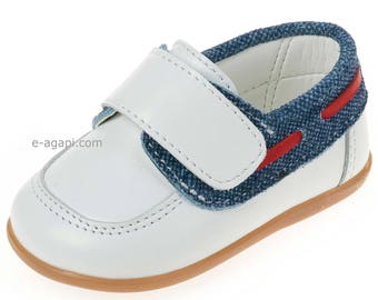 Moccassins Leather denim baby boy shoes toddler wedding shoes boy baptism shoes navy Unique handmade loafers size 3 4 5 6 US EU