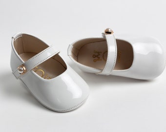 Pearl crib shoes leather Baby girl handmade shoes Baby luxury wedding New born baptism shoes White mini size 1 2 3 4 US EU