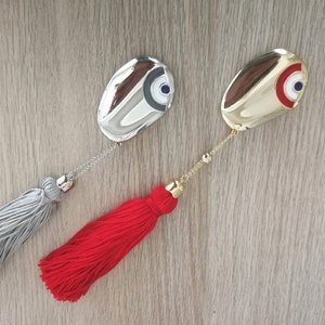 Stainless steel 24K gold pebble Greek evil eye ornament Lucky Christmas New Year greek gouri Good luck decoration first home gifts Unique