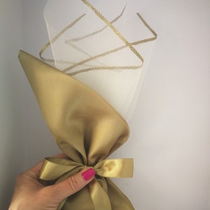 Sacchetto porta bomboniere in ulivo, regali per gli ospiti, idee per omaggi di coriandoli koufeta per matrimoni, souvenir in tulle alto ed elegante per eventi