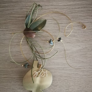 Ornement à suspendre métallique olive 2026 Nouvel An Bonne chance Gouri Nouveau cadeau de décoration d&#39;intérieur fait main
