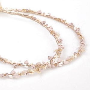 Mocca pearls Stefana wedding crowns Greek stefana orthodox Ηandmade bride groom unity stephana Elegant ceremony Hair accessories