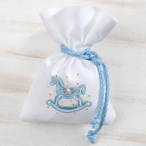Rocking horse favors Baptism guests souvenirs pouch Christening gifts for guests Baby boy shower giveaway