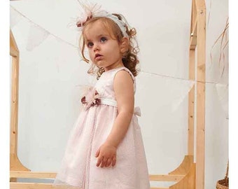 Couture outfit Baby girl dress romantic Greek set White Pink Orthodox baptism Toddler formal wedding Party set christening Unique design