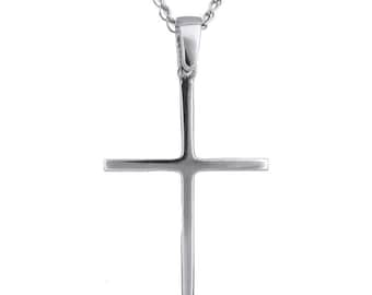 Minimal white gold cross Greek baptism martyrika Baby martirika Boy christening gift Unique crosses Boy baptismal present for him Godson