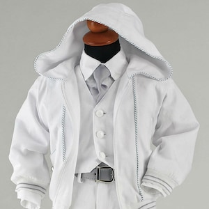 Baby boy baptism outfit SET Boy Christening Costume Greek orthodox White suit Grey