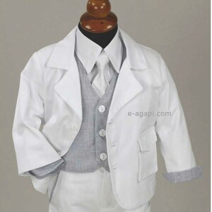 Couture Baby boy baptism outfit set Greek baptism suits white christening suit