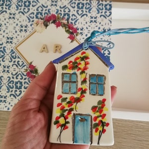 Limoni e fiori di bouganville, bomboniere in ceramica greca, decorazioni per la casa, souvenir per il battesimo, bomboniere per matrimonio, koufeta, regali per gli ospiti, omaggio
