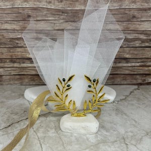 Bomboniere con ghirlande di ulivo, bomboniere per matrimonio e battesimo, souvenir greci con koufeta, regali per gli ospiti, stile unico