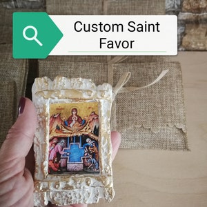 Icone di santi personalizzate Bomboniere per battesimo greco Regali per gli ospiti Omaggi religiosi Battesimo di bambina Bomboniere per bambini Souvenir unici per feste di battesimo