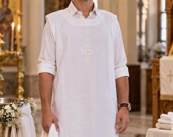 Cross Baptism Robe Adult White Orthodox Catholic christening