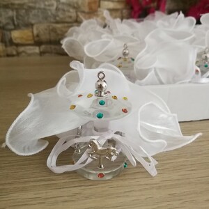 Bomboniere di giostre di cristallo, souvenir unici per il battesimo greco, regali per le ospiti delle bambine, bomboniere per bambini, idee per il battesimo, decorazioni per baby shower, statuette