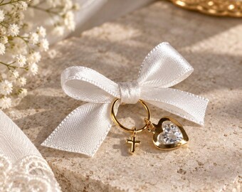 40 Crystal heart Cross martyrika pins – Baptism Favors, Boy Souvenirs, Girls christening