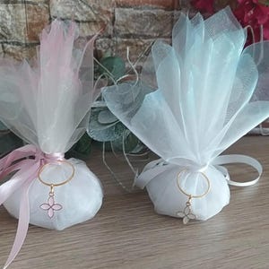 Cross favors Baptism bomboniere White wedding Greek favors with koufeta Christening guests gifts Unique pouch