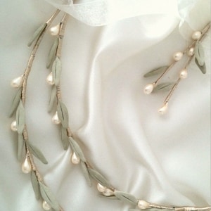 Pick up - Stefana wedding crowns Greek stefana orthodox wedding crowns stephana handmade crowns olive pearls wedding Bridal crowns Headpiece