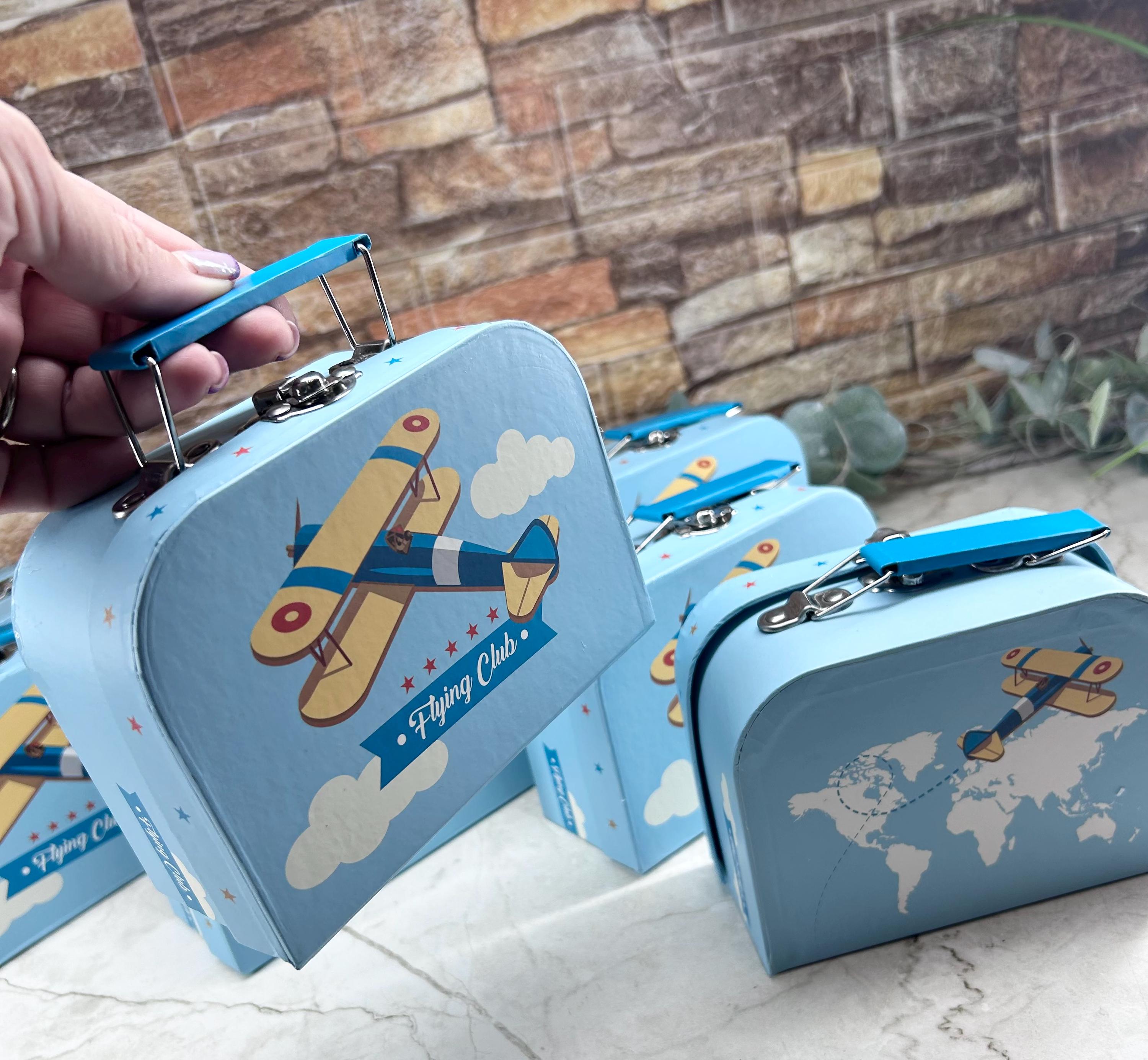 小物入れ Decoration Plane Airplane Favors Suitcase Box Baby Boy Baptism Guests Giveaway