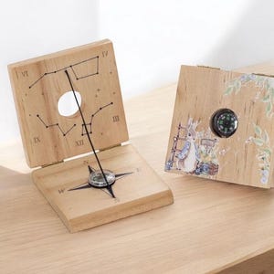 Scatola per orologio solare Bomboniere per battesimo con coniglietto Bomboniere greche per battesimo a tema pasquale per bambini e bambine Idee per baby shower Souvenir per gli ospiti Bussola