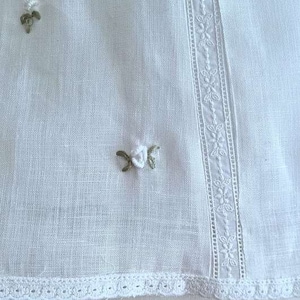 Rococo Linen White Dress Baby Girl Baptism Lace Set Orthodox - Etsy