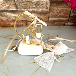 Casa della fortuna e dell'amore Albero della vita ornamento Regalo per gli invitati al matrimonio Souvenir greci con koufeta Sacchetto di pizzo omaggio Stile unico