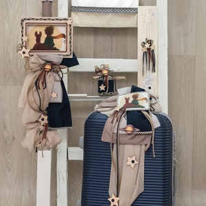 Kleine prins set Griekse doopstijl Doop baby meisje Kaars Handdoekenset Aandenken koffer Olieset Handgemaakt uniek cadeau Orthodoxe ceremonie