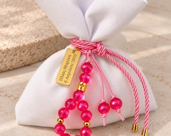Customizable Mini Komboloi favors with cross Baptism thank you guests gifts Wedding souvenirs Koufeta confetti giveaways
