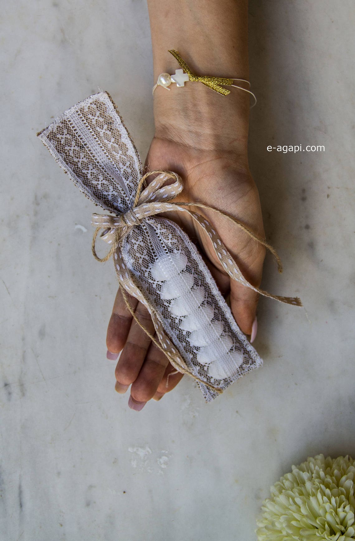 Unique Baptism Favors Girl Baptism Favor 50200 Linen Lace Etsy