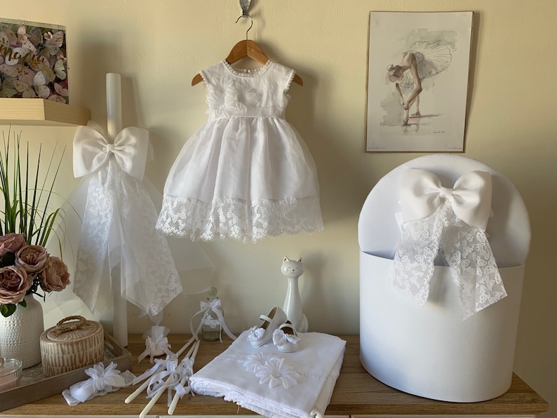 White Butterfly Dress Complete Baptism Set Dress Keepsake Box Etsy