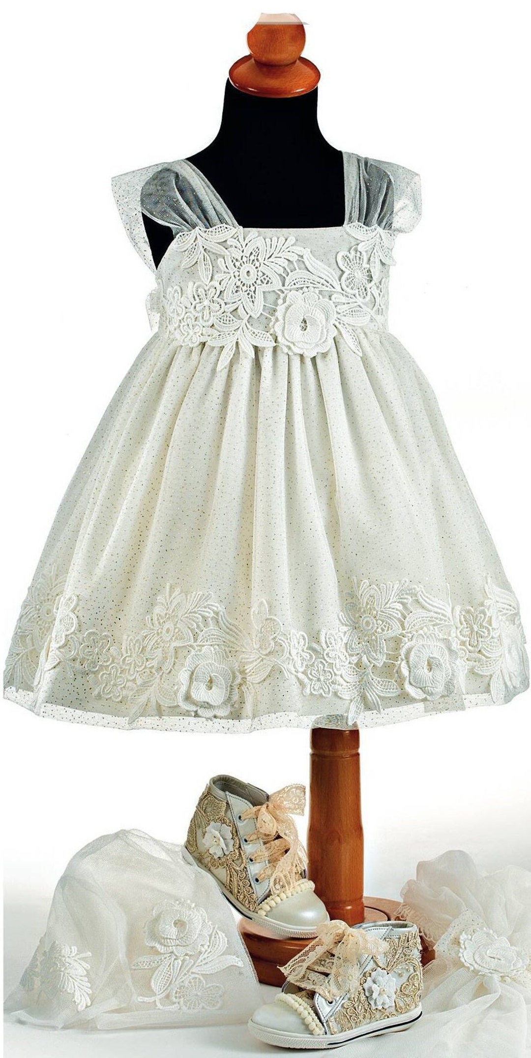 Lace Gown Baptism Outfit Baby Girl Christening Dress Wedding Formal