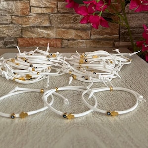 Bomboniere greche in oro 24k Battesimo Martirika Regali per gli ospiti Braccialetti Testimoni greci Souvenir Omaggio unico fatto a mano Battesimo per bambini maschi e femmine