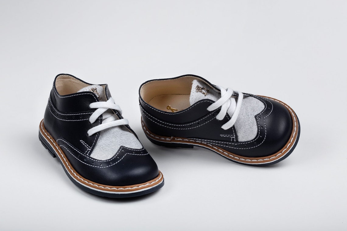 Oxford Baby Boy Shoes White Blue Leather Wingtips Baby Boy - Etsy