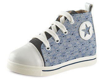 Baby boy sneakers first steps shoes Blue baby wedding Baptism ceremony bootie Infant star Fashion gifts Godmother size 4 5 6 7 8 9 US EU