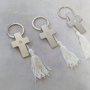 Cross keychain favors 30-150 Religious souvenirs Greek baptism martyrika Boy christening idea martirika Guests gift giveaway Party girl boys