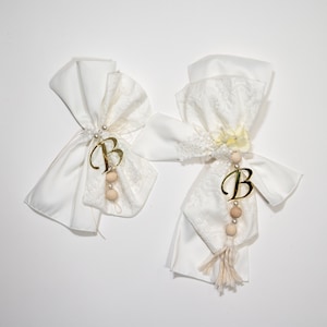 Nombre con letras doradas Lazo para velas y bolsos Decoraciones para bautizos griegos Regalos para bautizos de niñas y ahijadas Ceremonias de iglesias ortodoxas Hecho a mano