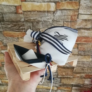 Boot auf Paletten Gastgeschenke Personalisierte Tasche Baby Mädchen Jungen Taufe Souvenirs Giveaway Bomboniere für Gäste