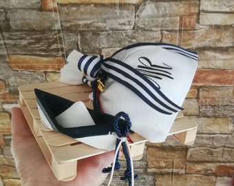Cadeaux personnalisés bateau sur palette Pochette personnalisée Souvenirs de baptême bébé fille garçon Bomboniere cadeau pour les invités