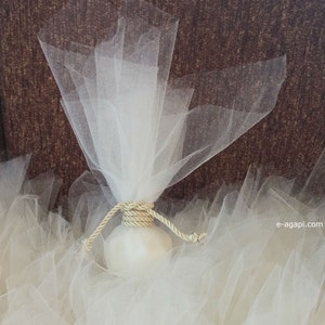Bomboniere matrimonio minimal 100-300 Bomboniere greche in avorio con koufeta Bomboniere per ospiti Bomboniere in tulle in stile matrimonio greco