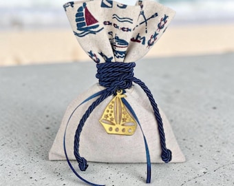 Boat favors Navy style Baptism koufeta christening boys girls Greek wedding bombonieres guests marine souvenirs