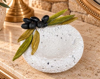Olive bowl Ceramic & Pumice Handmade ornament 2027 Gouri New Year Good luck gift New home decoration Corporate presents