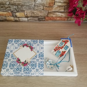 Fiori di bouganville, bomboniere in ceramica greca, decorazioni per la casa, souvenir per il battesimo, bomboniere per matrimonio, koufeta, regali per gli ospiti, omaggio