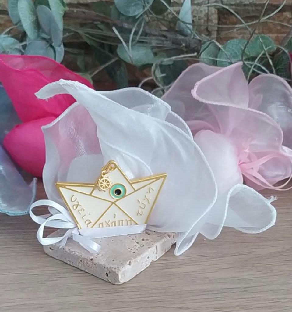 Greek wishes Boat on stone favors Koufeta confetti Wedding Baptism Guests souvenirs Marine theme