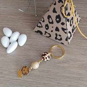 Löwe Schlüsselanhänger Bevorzugungen Box oder Beutel Taufe Bomboniere Wild Thema griechischen Souvenirs mit Koufeta Gäste Geschenke Einzigartige Tierdruckstil