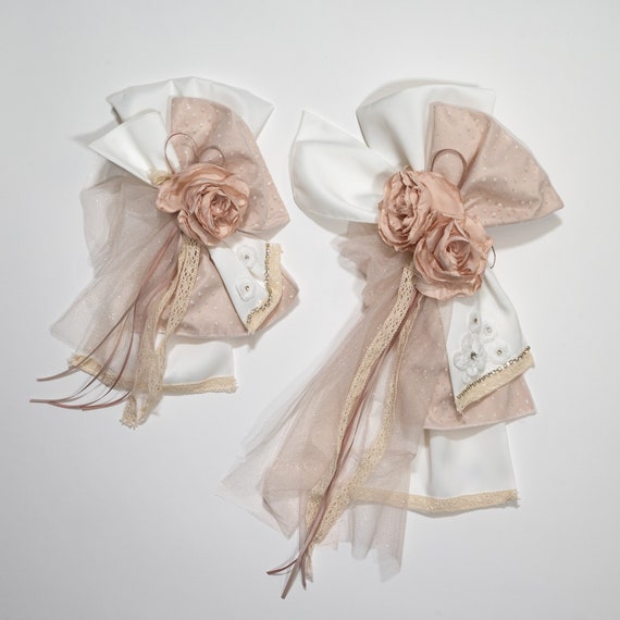 Decoración de velas y lazos para bolsos con flores de encaje Niña