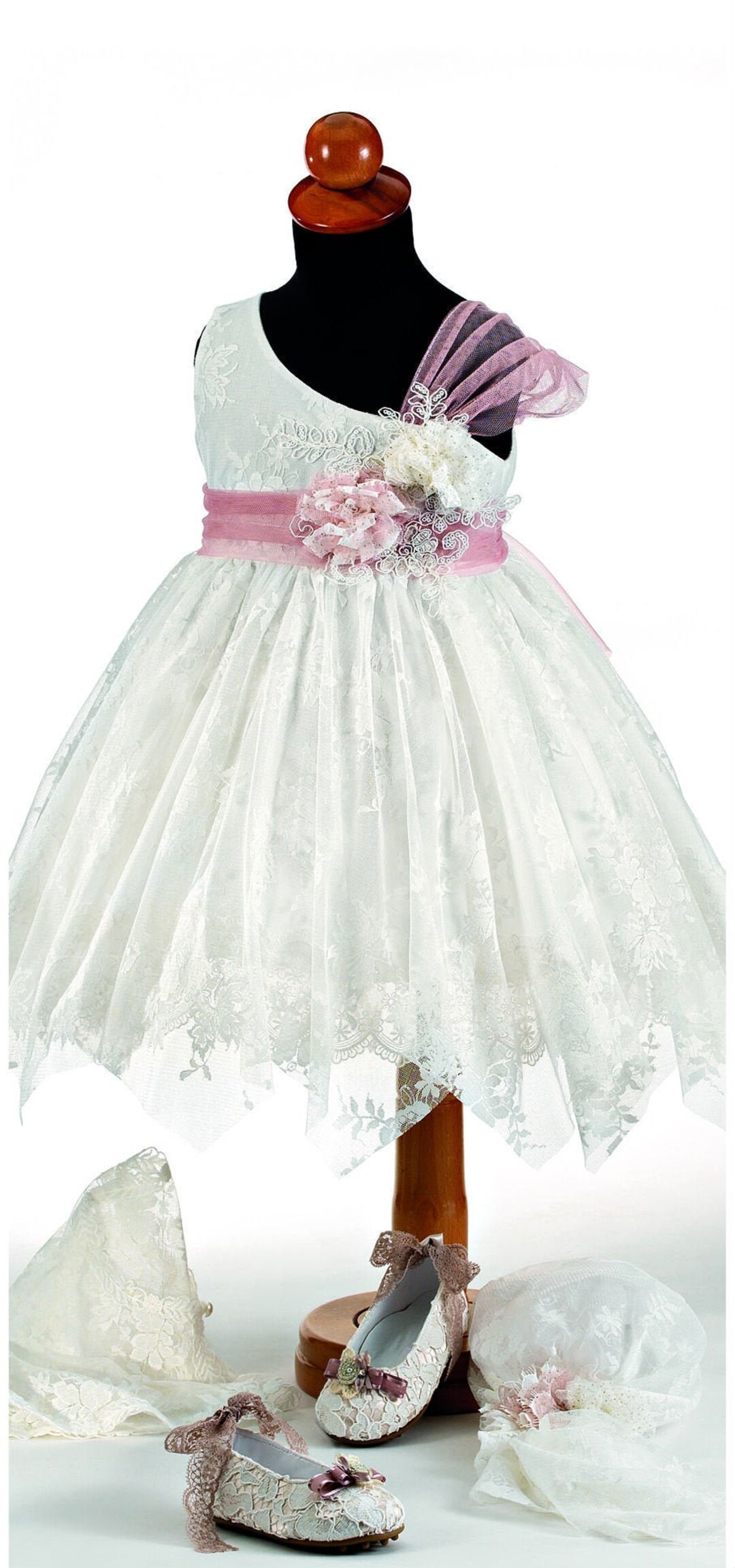 Couture Baby Girl Baptism Dress SET Lace White Dress Greek Etsy