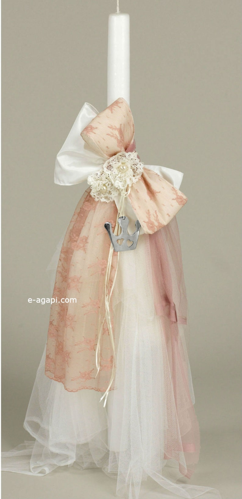 Greek baptism candles Lace candle Vintage style candles Etsy