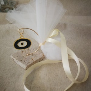 Bomboniere per il malocchio, bomboniera per battesimo, souvenir greci con koufeta, regali per gli ospiti, sacchetto di tulle in omaggio, stile unico