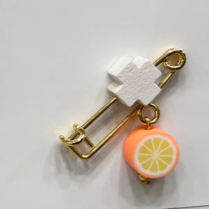 Spilla di sicurezza per frutta, Martirika, bomboniere greche, Battesimo, Martirika, regali per gli ospiti, souvenir per testimoni, omaggio fatto a mano, croce per battesimo, bambino maschio e femmina
