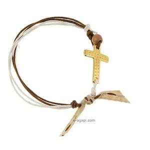 Handmade martyrika bracelet witness pins white brown bead martirika Christening witness pins guests bracelet Greek Baptism Wedding